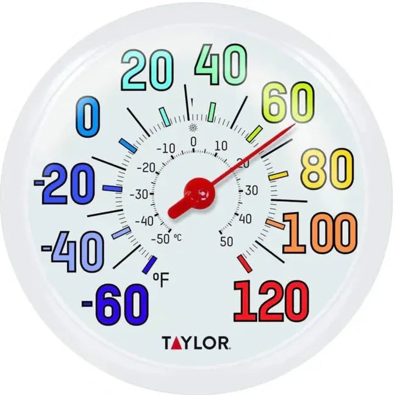 Taylor - 13.25" Multi-Color Track Dial Thermometer - 6714