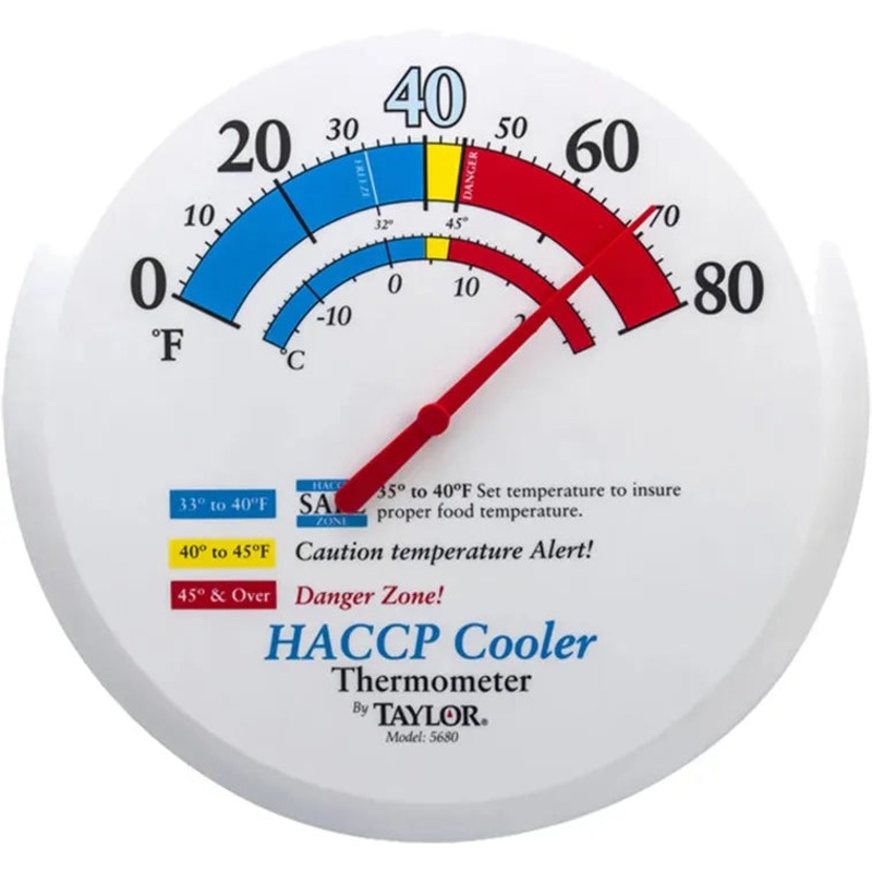 Taylor - 13.25" White Cooler/Freezer Thermometer - 5680