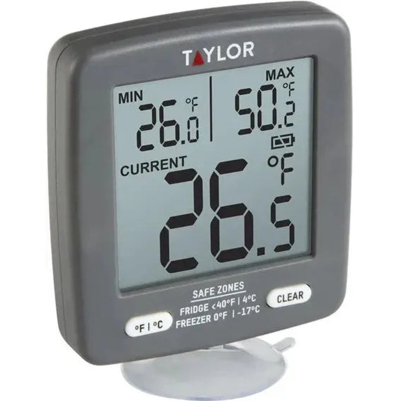 Taylor - 2.88 lbs Grey Digital Fridge/Freezer Thermometer - 5262798
