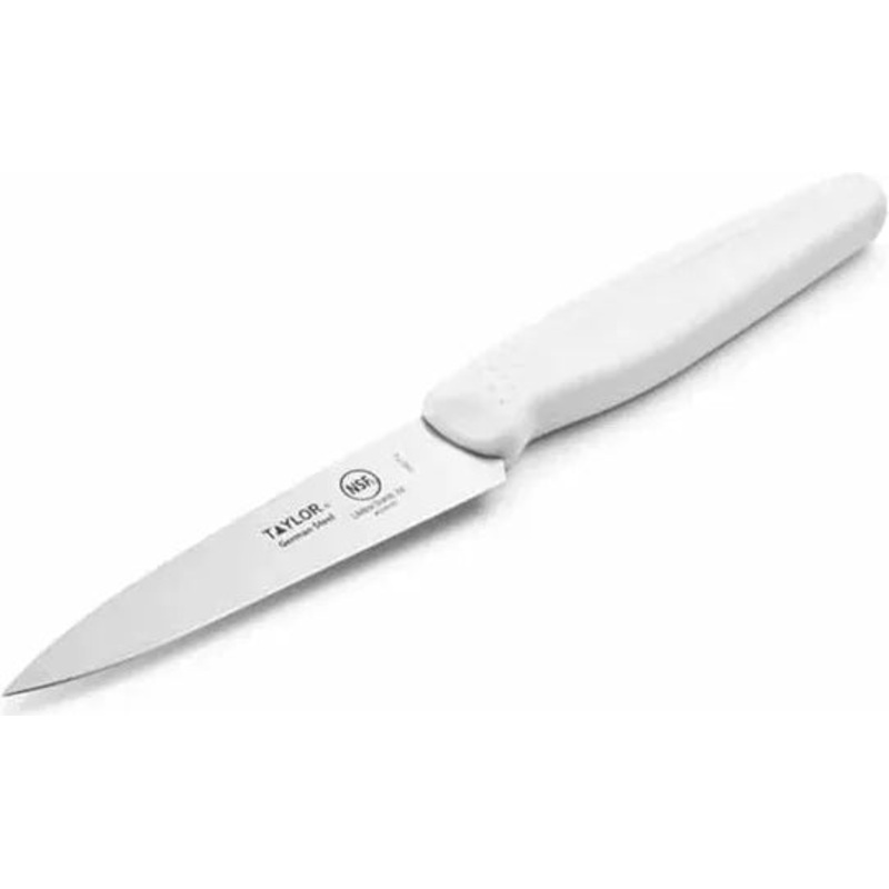 Taylor - 3.5" Small Paring Knife with White Nylon/Silicone Handle - 5248387