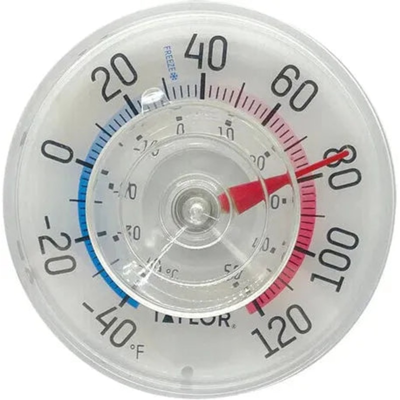 Taylor - 3.5" White Dial Stick-On Outdoor Window Thermometer - 5321N