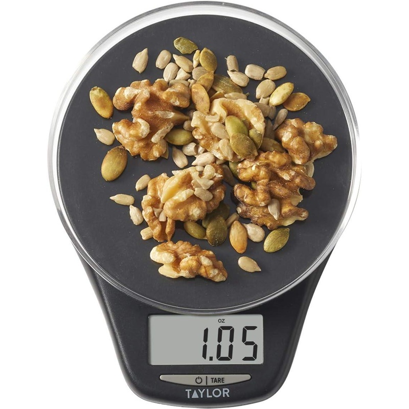 Taylor - 4.4 lb Black Precision Digital Kitchen Scale with Weighing Tray - 3877