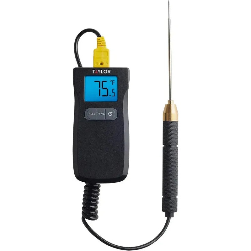 Taylor - 4.6" Black Type-K Digital Thermocouple Thermometer - 5286498