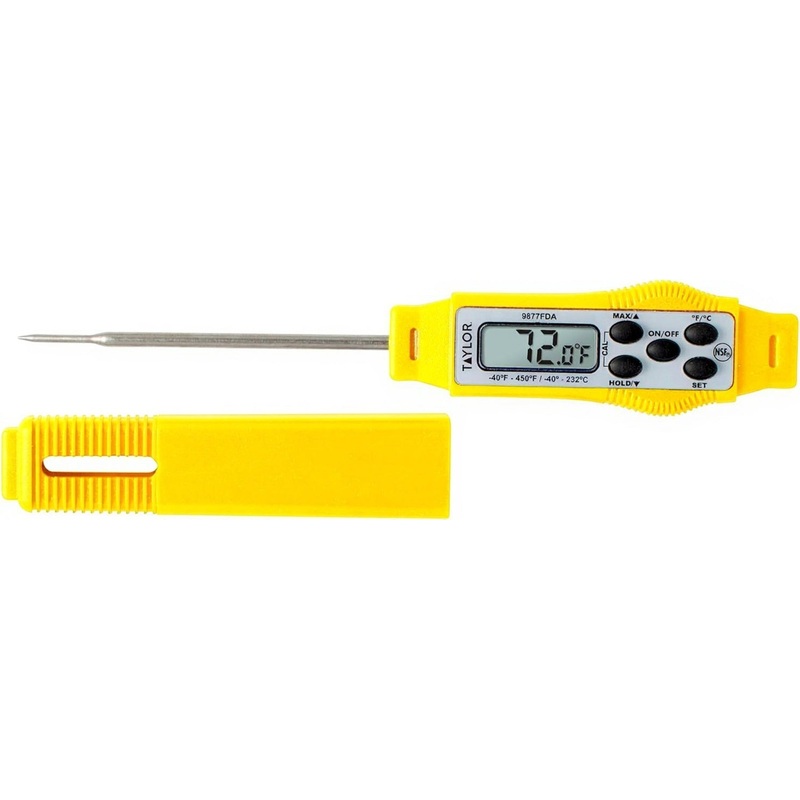 Taylor - 5.51" Yellow LCD Display Compact Waterproof Digital Food Thermometer - 9877FDAYL(Copy)