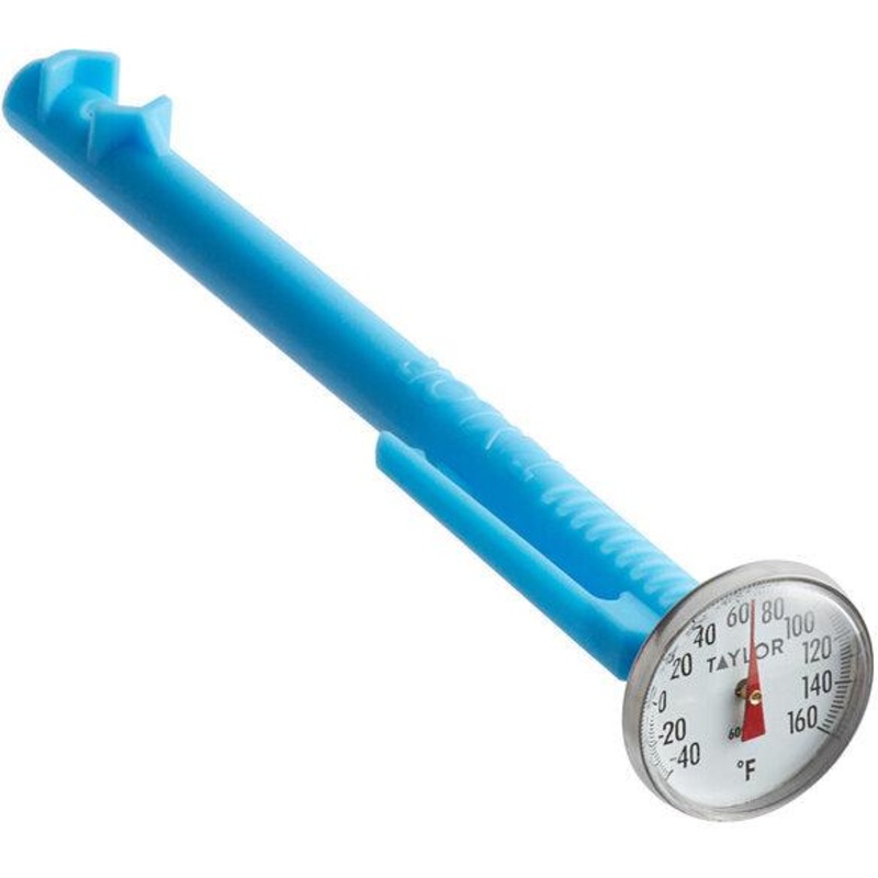 Taylor - 5" Blue Instant Read Pocket Probe Dial Thermometer with -40 to 160 F Temperature Range - 6096N