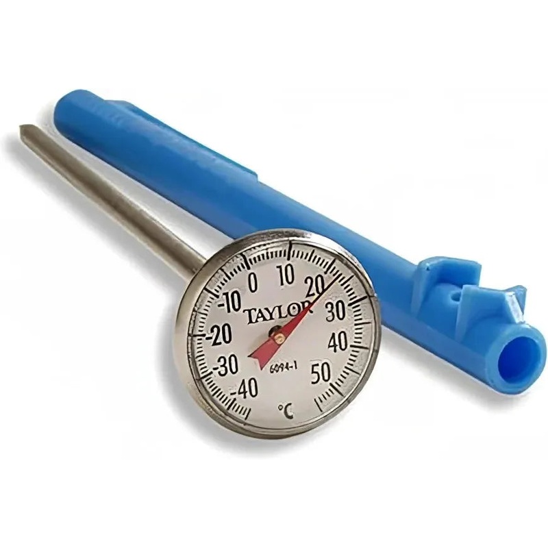 Taylor - 5" Blue Instant Read Pocket Probe Dial Thermometer with -40 to 50 C Temperature Range - 6094N