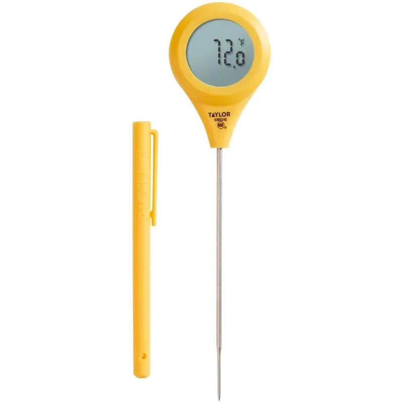 Taylor - 7.09" Yellow Digital Thermometer with Rotating Display - 5302142