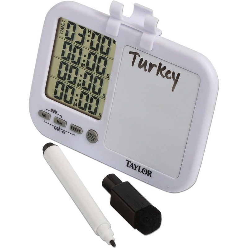 Taylor - 7.5" White Single-View Digital Quad Timer with Whiteboard - 5849