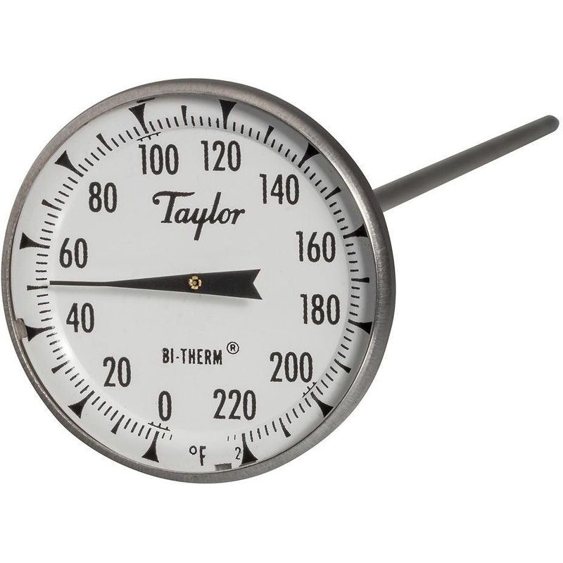 Taylor - 8" Superior Grade Instant Read Pocket Probe Dial Thermometer with 0-220 F Temperature Range - 6215J