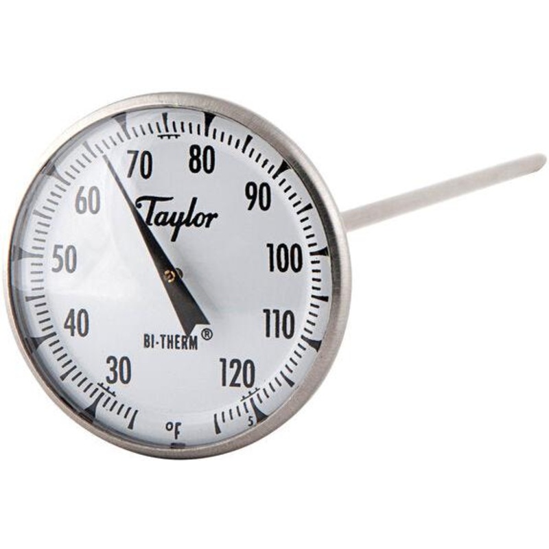 Taylor - 8" Superior Grade Instant Read Probe Dial Thermometer with 25 to 125F Temperature Range - 8212J