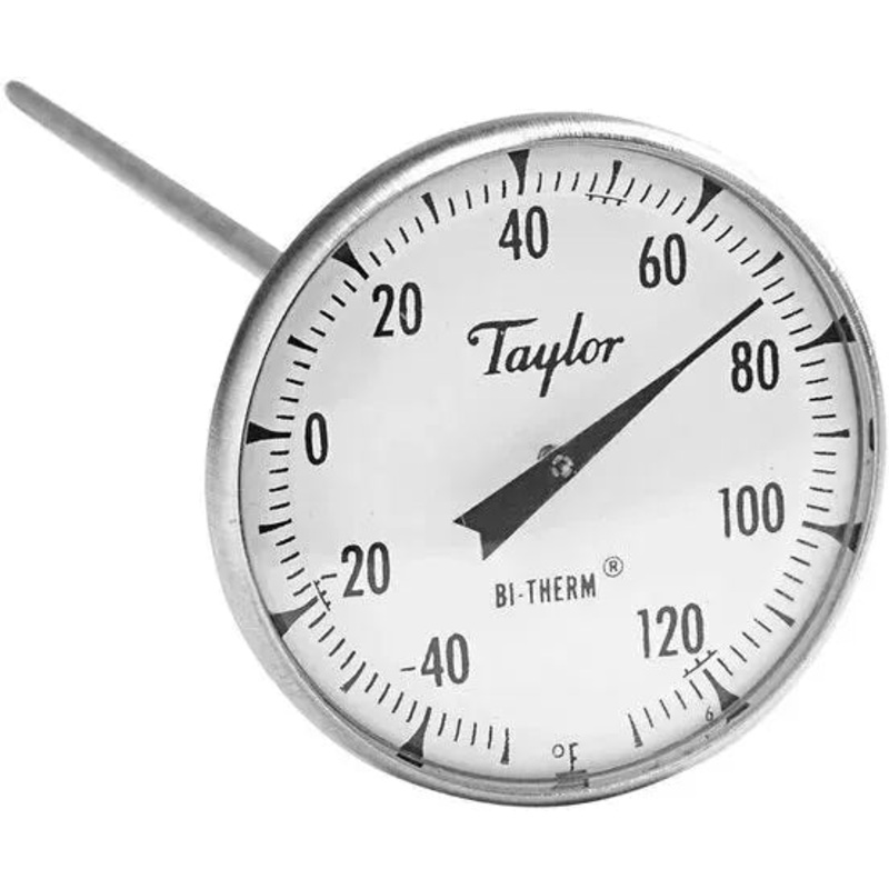 Taylor - 8" Superior Grade Instant Read Probe Dial Thermometer with -40-120 F Temperature Range - 6211J