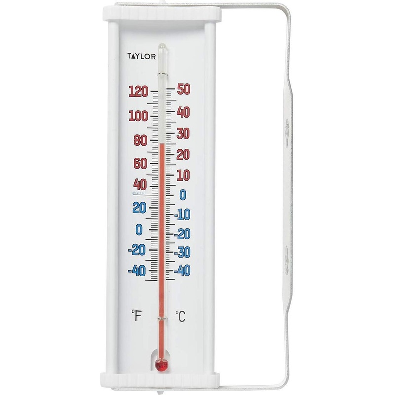 Taylor - 8" x 2.5" White Tube-Type Window Thermometer - 5316N
