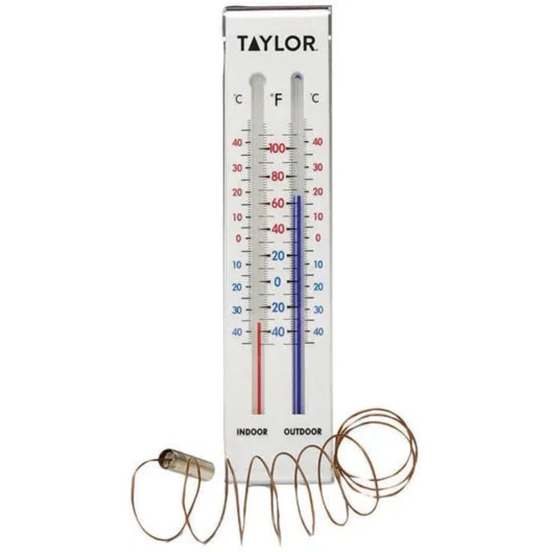 Taylor - 9.75" x 1.25" White Indoor and Outdoor Thermometer - 5327