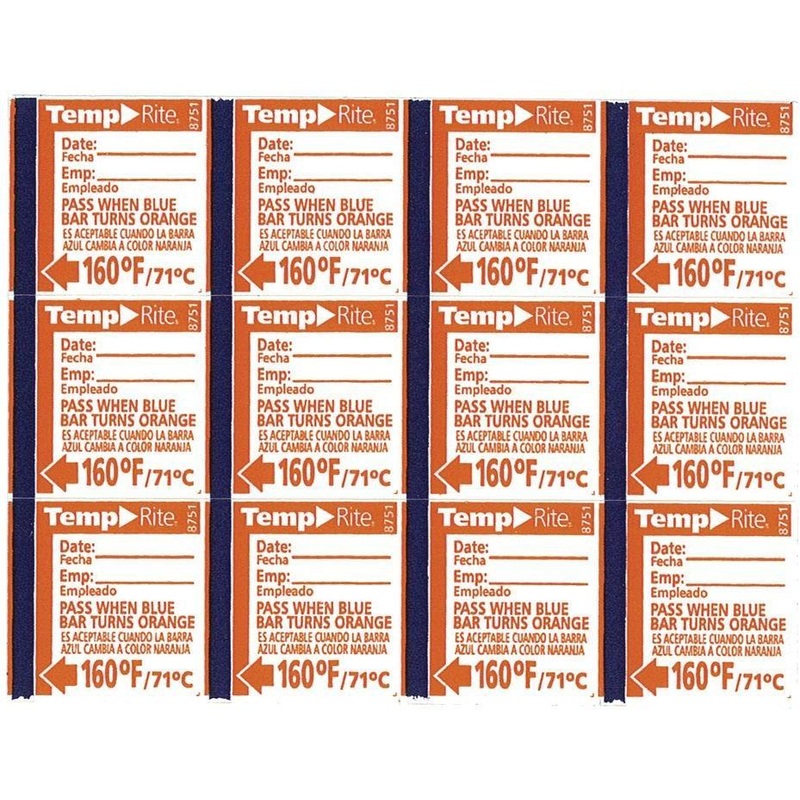 Taylor - TempRite 160F Dishwasher Test Labels, 24 Per Pack - 8751