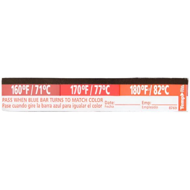 Taylor - TempRite Single Use 3-in-1 Dishwasher 160F, 170F, 180F Test Label, 27 Per Pack - 8769