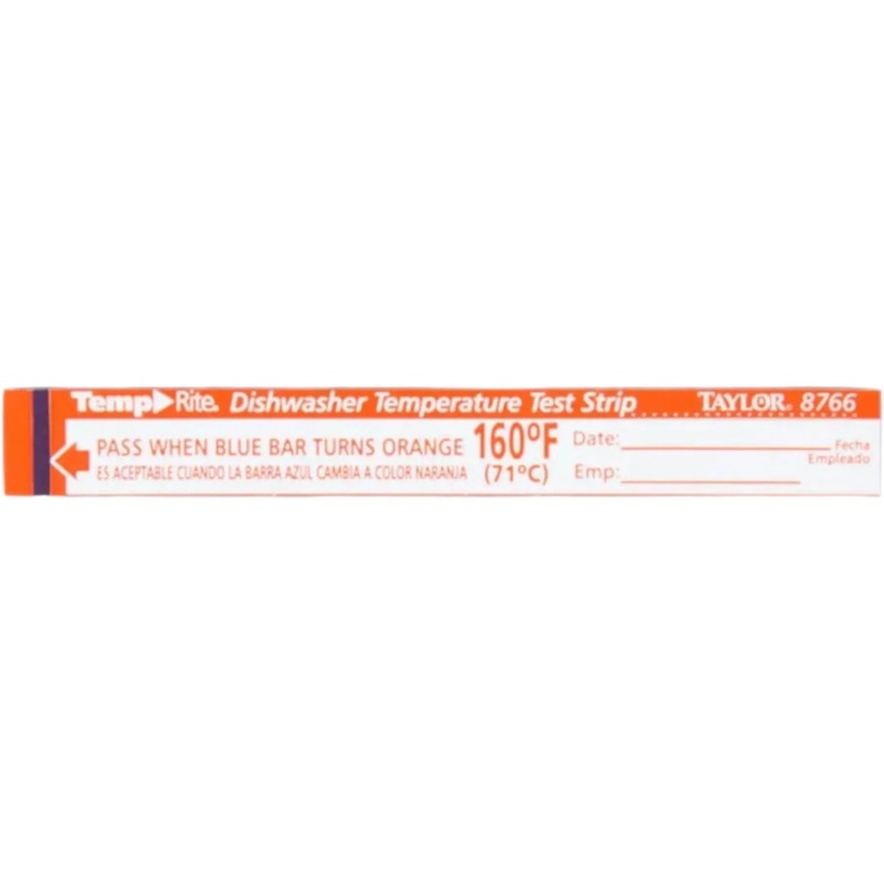 Taylor - TempRite Single Use Dishwasher 160 F Test Strip, 25 Per Pack - 8766J