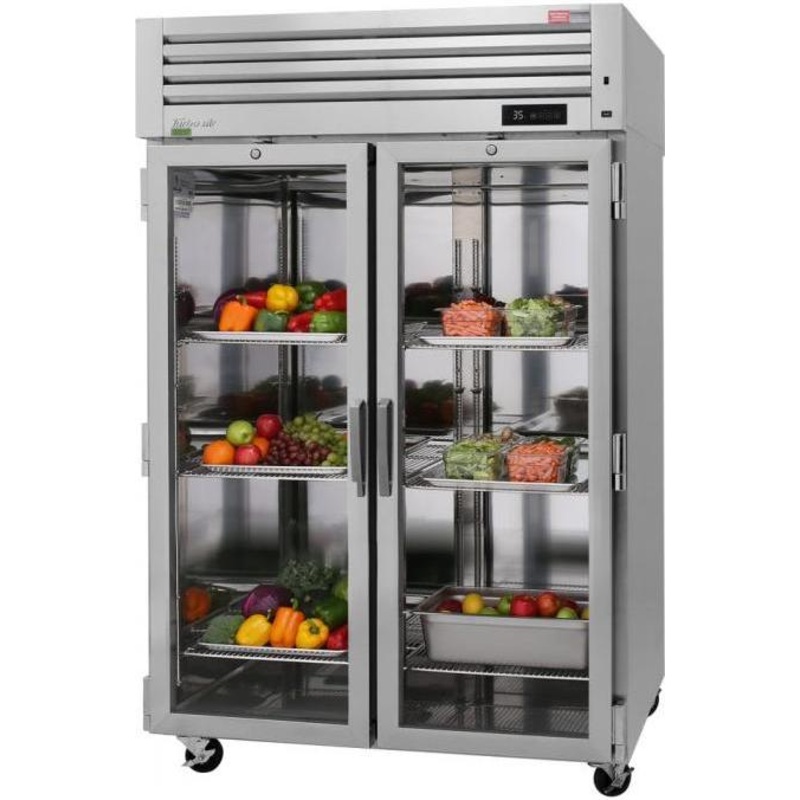 Turbo Air - PRO Series 51.75" Pass Thru Refrigerator with 2 Glass Front Door / 2 Solid Back Door Pass-Thru - PRO-50R-GS(SG)-PT-N