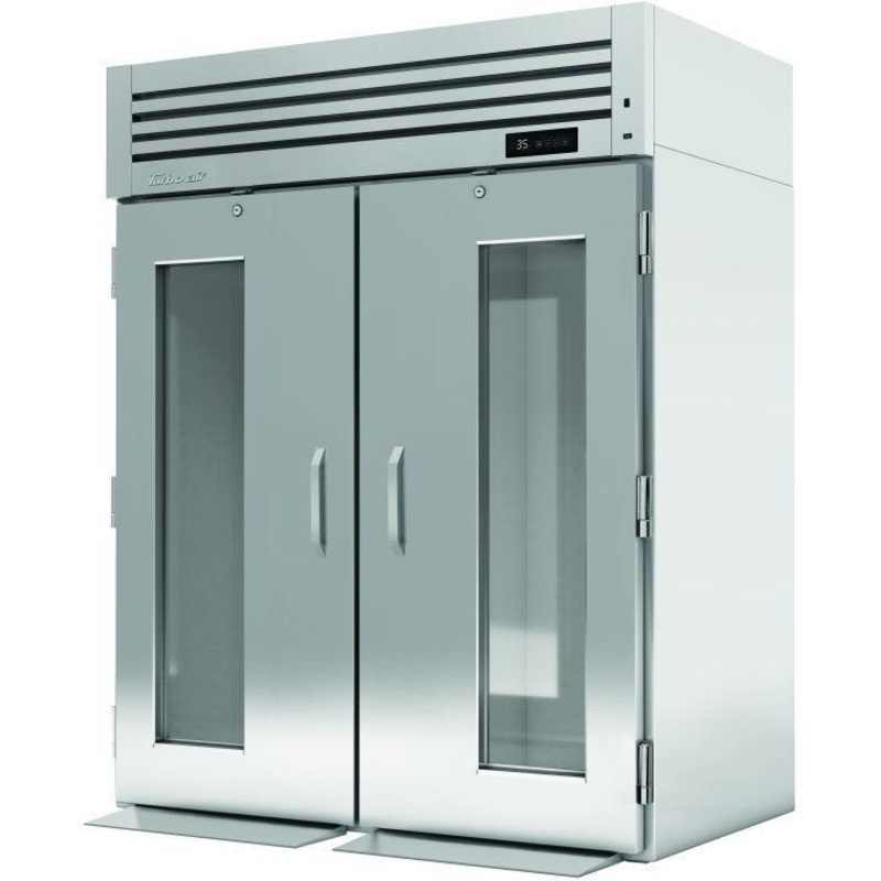 Turbo Air - PRO Series 66.6" Roll-in Two-Section Refrigerator with 2 Hinged Glass Door with Lock - PRO-50R-G-RI-N