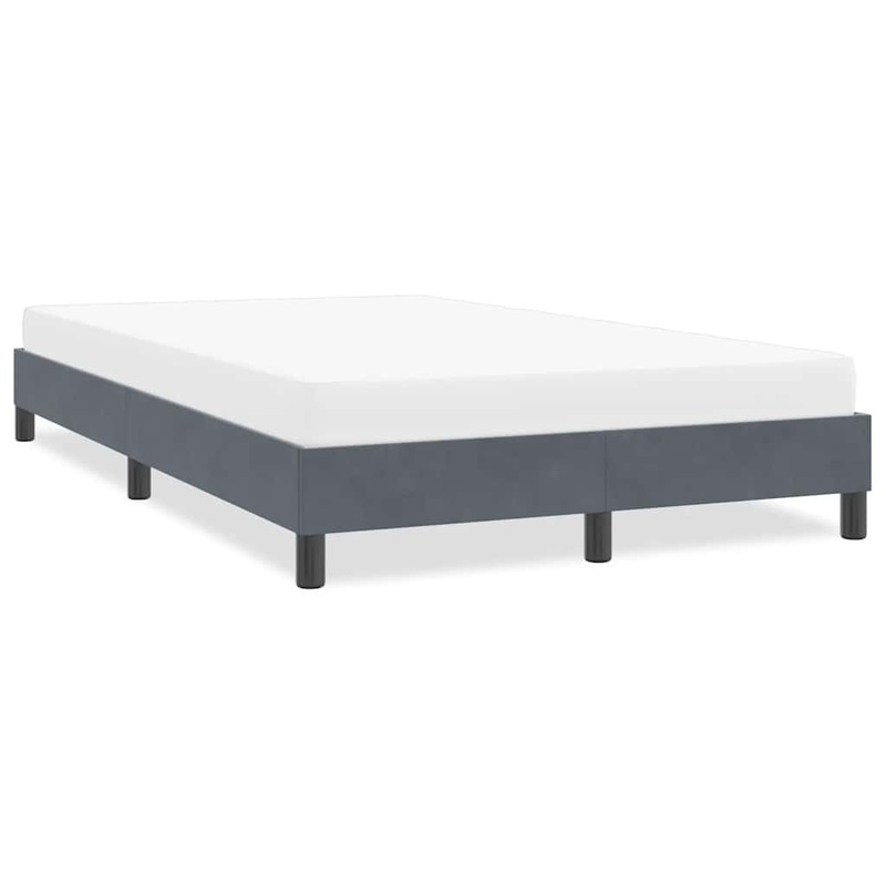 Cadre de lit sans matelas gris fonc 120x220 cm velours