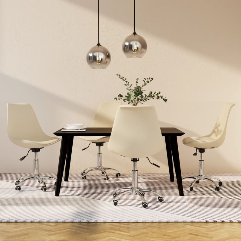 Chaises pivotantes  manger lot de 4 Crme Tissu