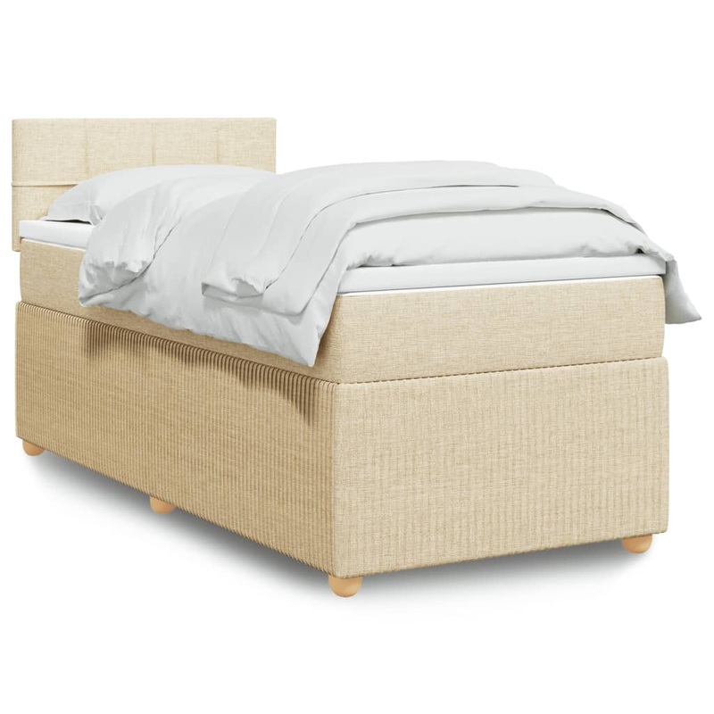 Sommier  lattes de lit avec matelas Crme 100x200 cm Tissu