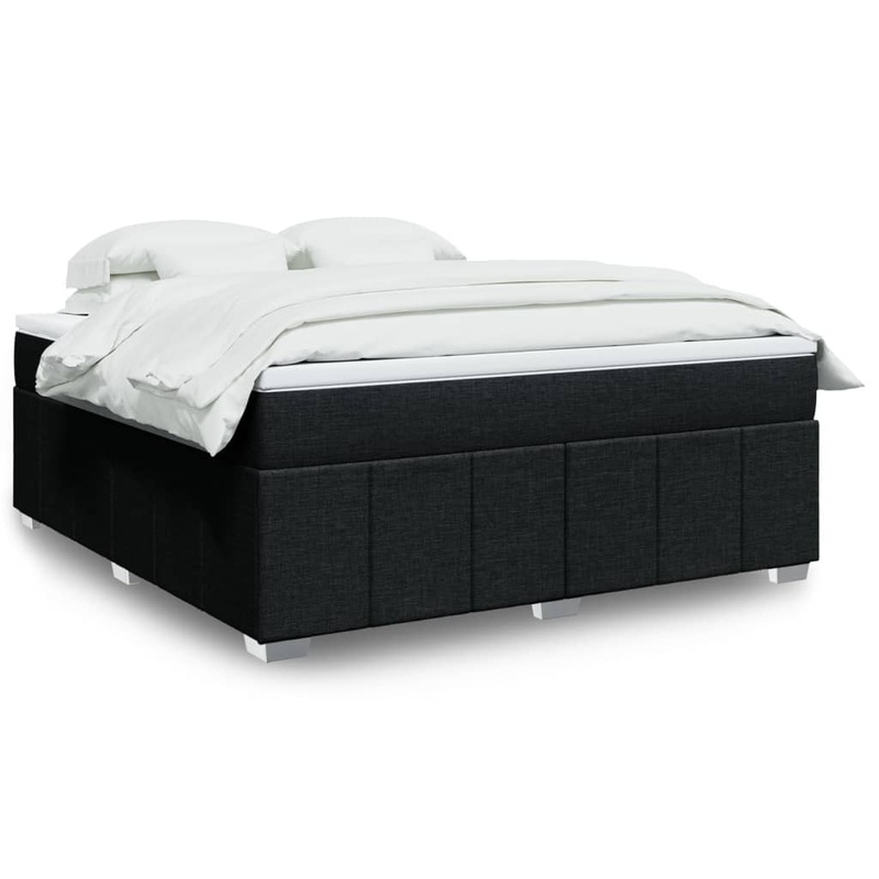 Sommier  lattes de lit avec matelas Noir 180x200 cm Tissu