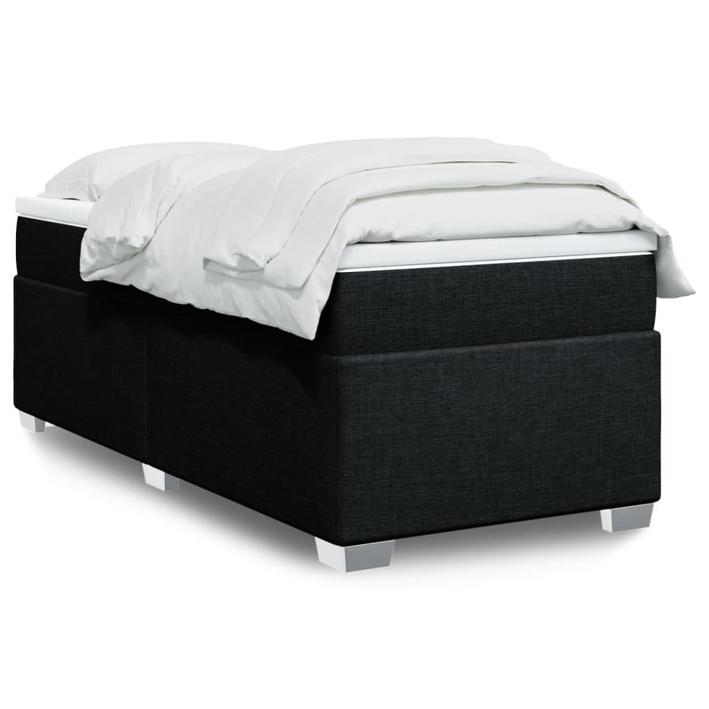 Sommier  lattes de lit avec matelas Noir 90x190 cm Tissu