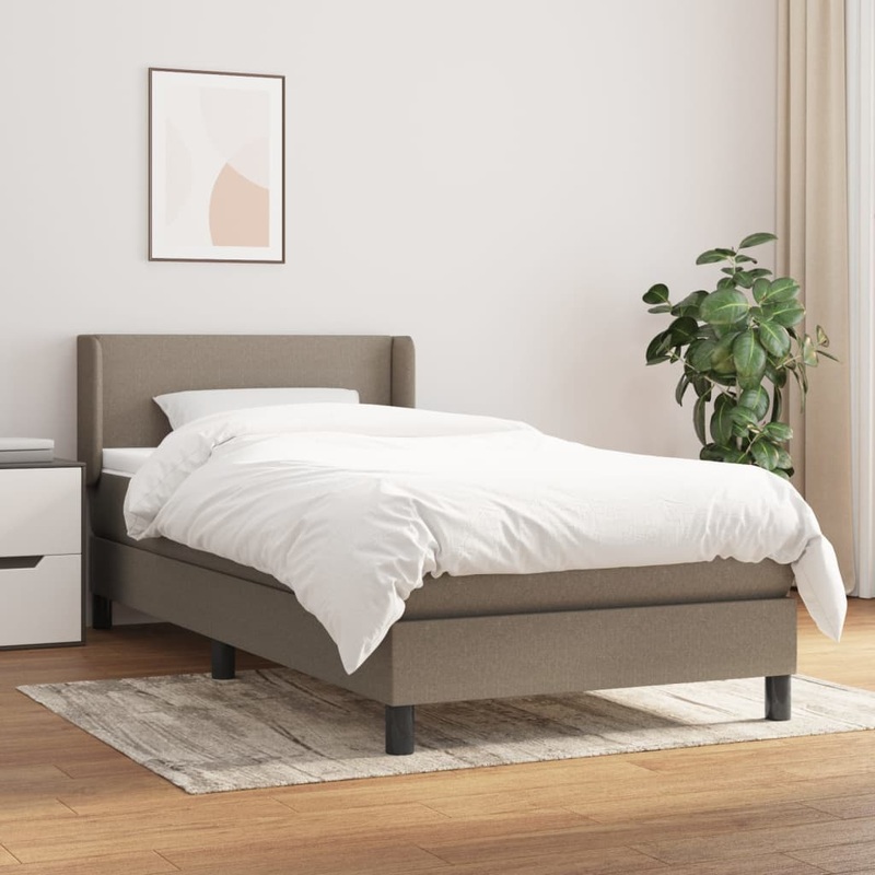 Sommier  lattes de lit avec matelas Taupe 80x200 cm Tissu