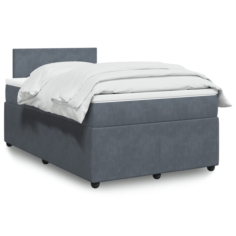 Sommier  lattes de lit et matelas Gris fonc 120x200cm Velours