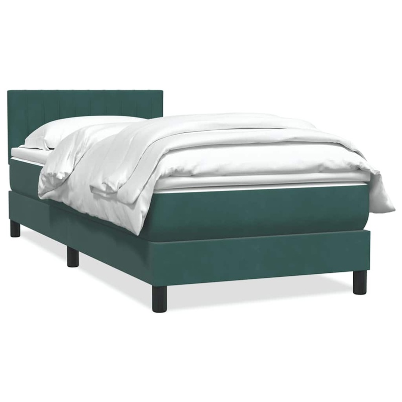Sommier  lattes de lit et matelas vert fonc 80x210 cm velours
