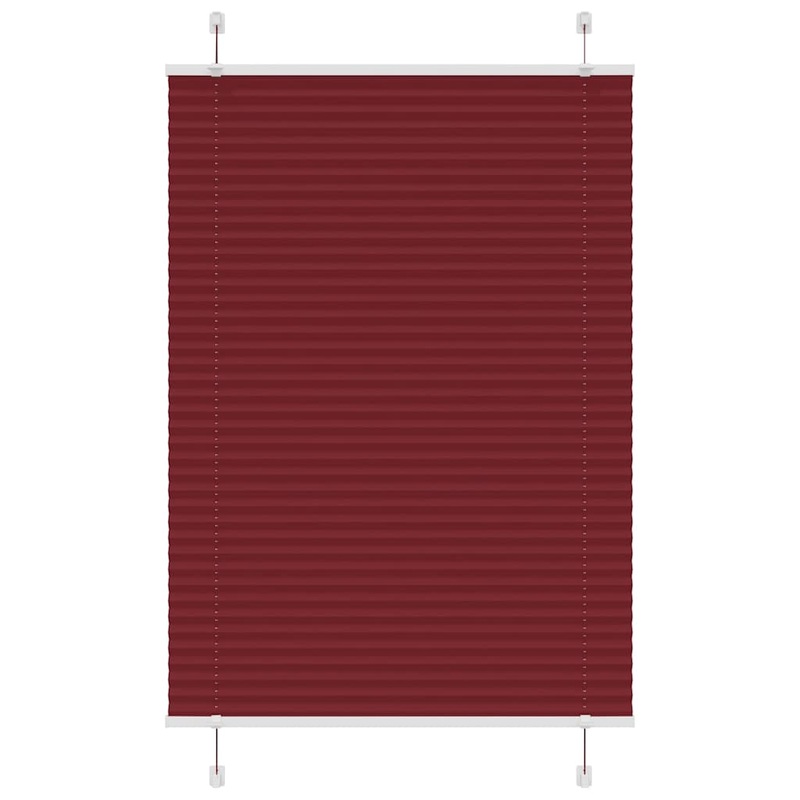 Store pliss rouge bordeaux 100x100 cm largeur du tissu 99,4 cm